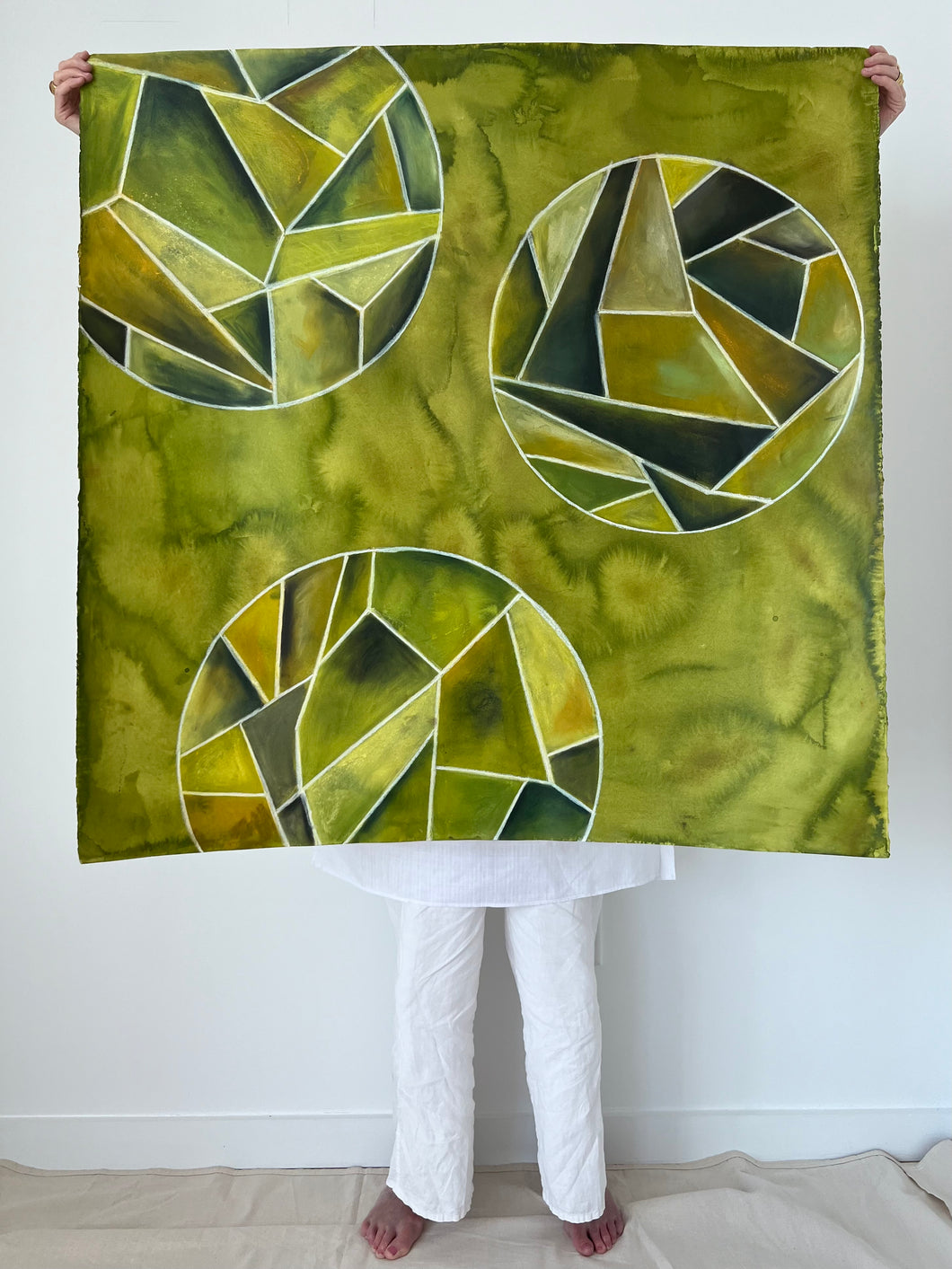 Geometric Green Circles 45x45